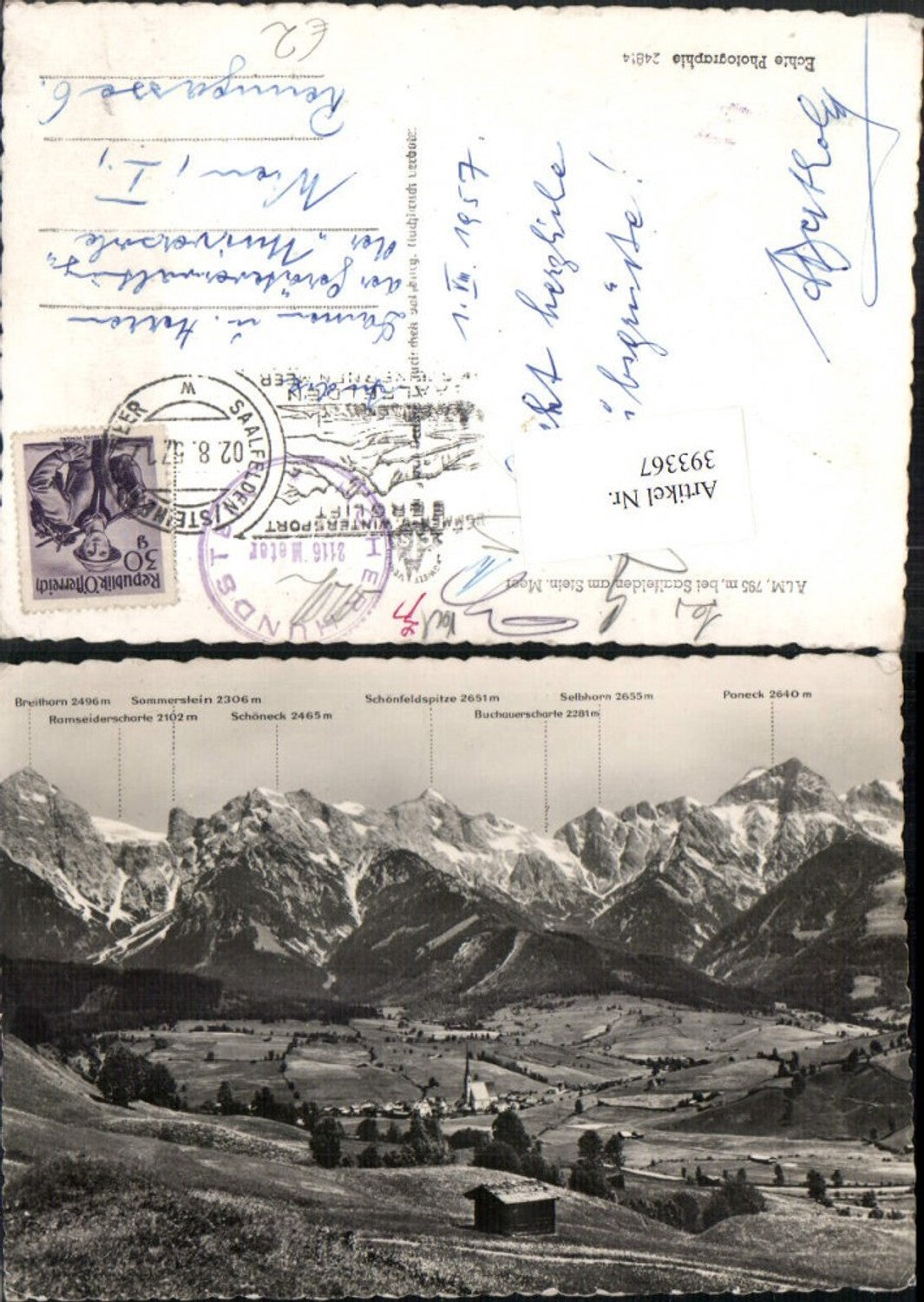 393367,Alm b. Saalfelden Totale m. Breithorn Poneck Bergkulisse