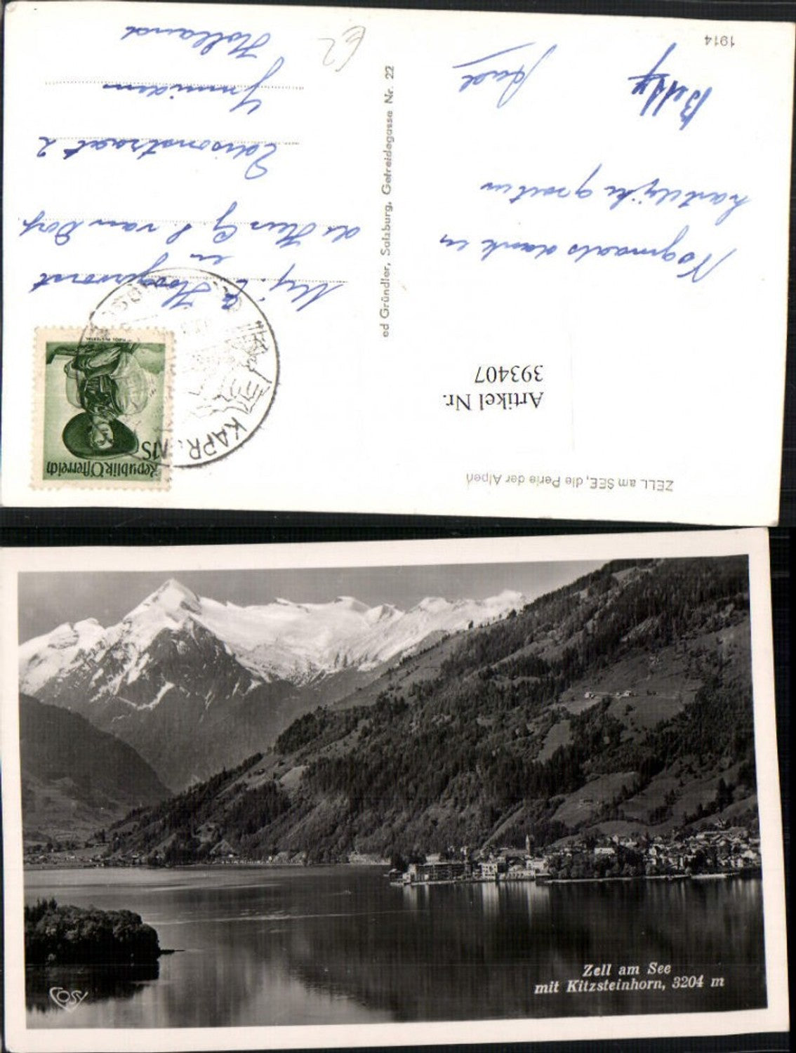 393407,Zell am See Totale m. Kitzsteinhorn Bergkulisse