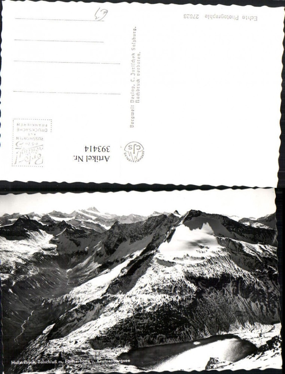 393414,Hollersbach Talschluss m. Fürtherhütte Bergkulisse Winterbild