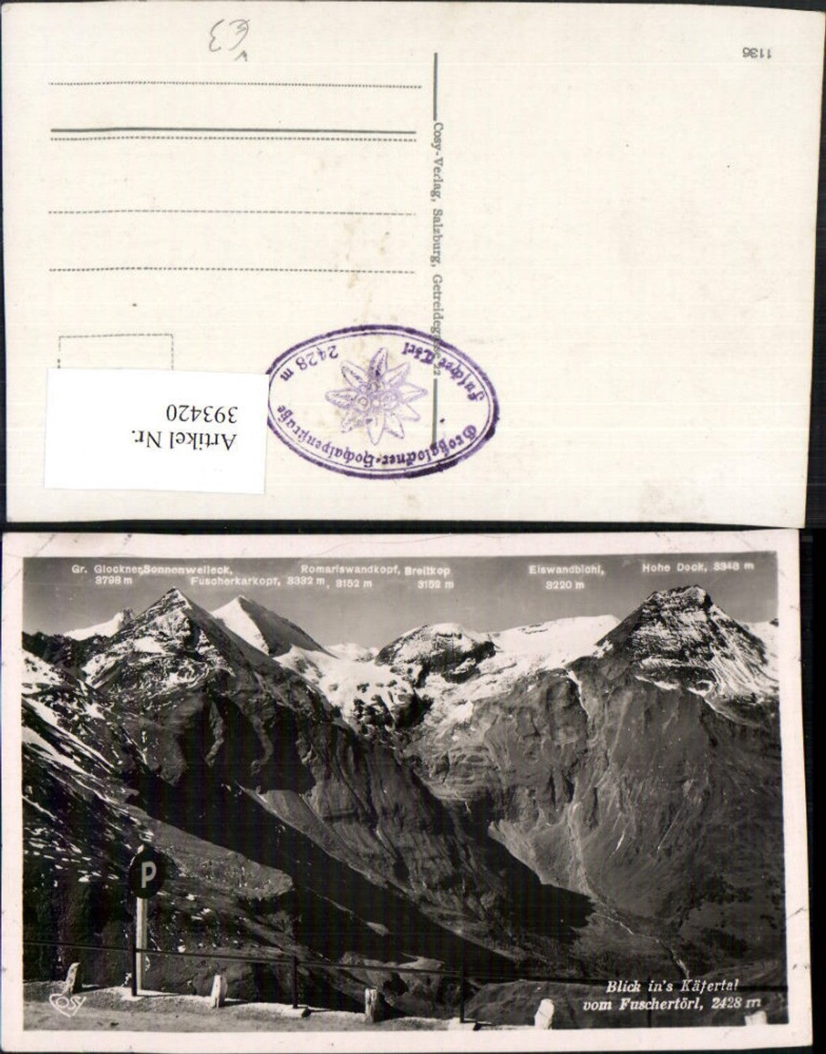 393420,Blick ins Käfertal vom Fuschertörl b. Fusch Bergkulisse pub Cosy