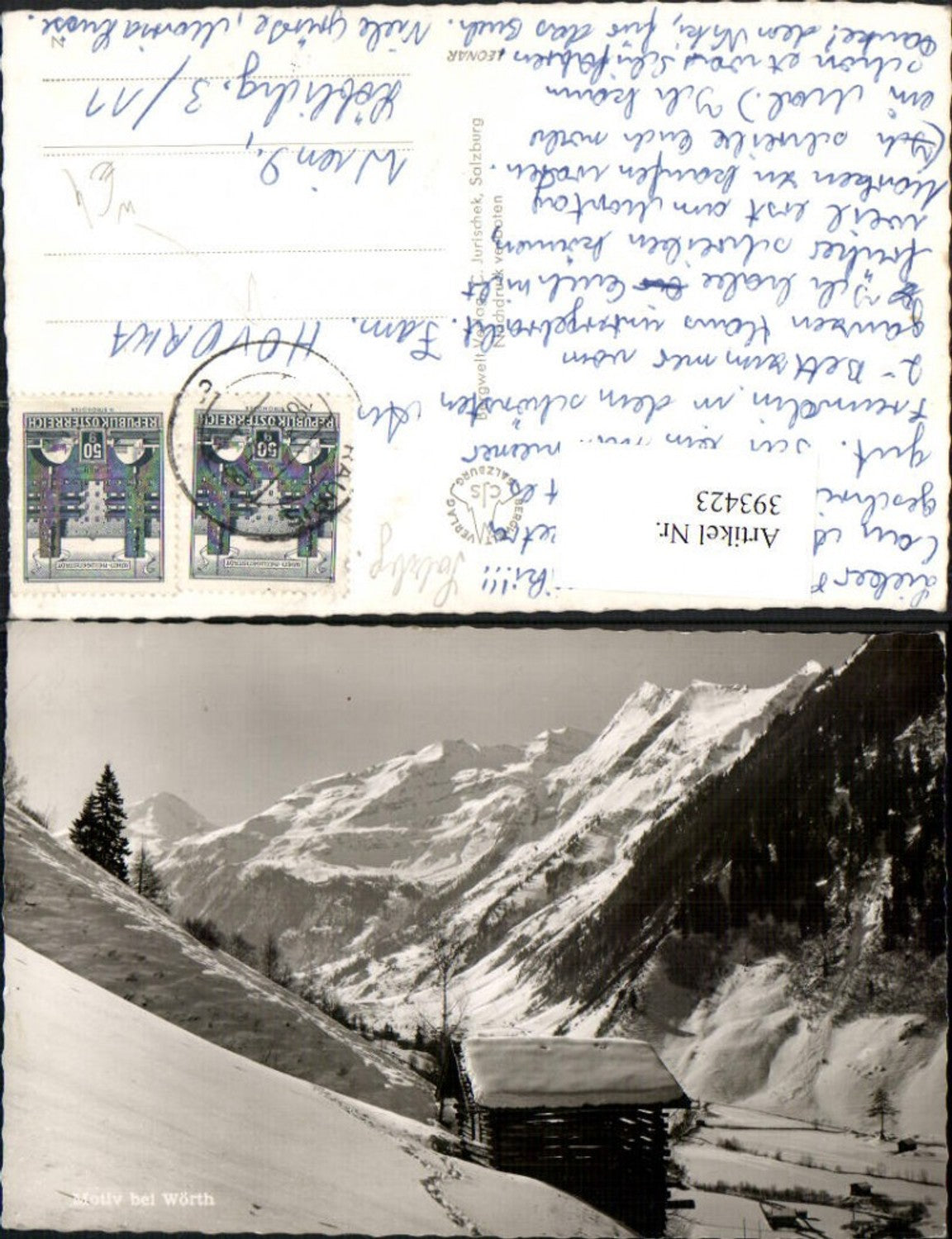 393423,Motiv b. Wörth Rauris Bergkulisse Winterbild