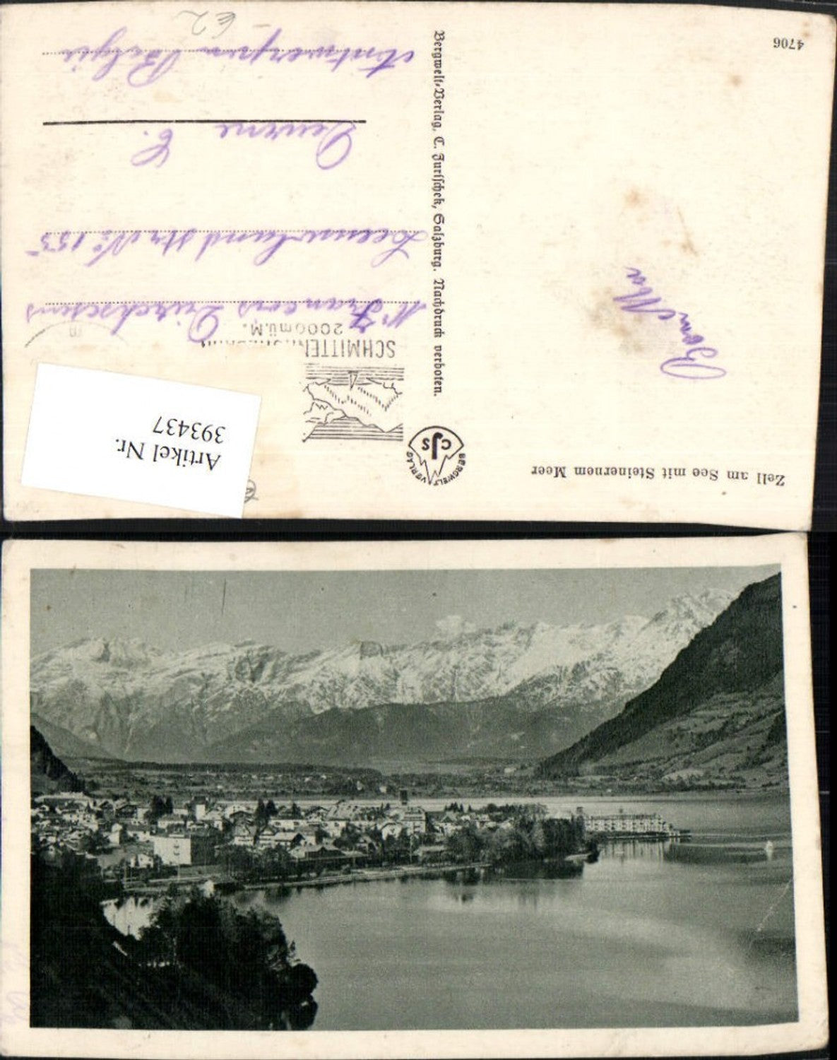 393437,Zell am See Totale m. Steinernem Meer Bergkulisse