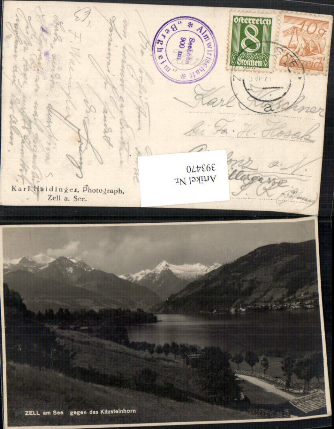 393470,Zell am See Teilansicht geg. Kitzsteinhorn Bergkulisse pub Karl Haidinger