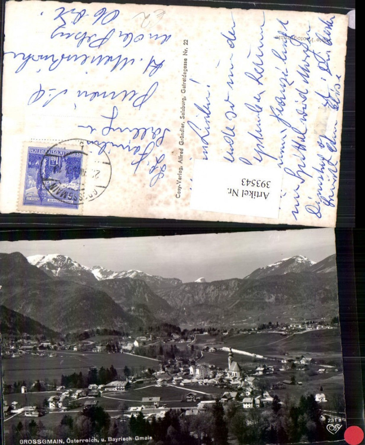393543, Grossgmain Grossgmain Totale u. Bayrisch Gmain Bergkulisse pub Cosy 231a
