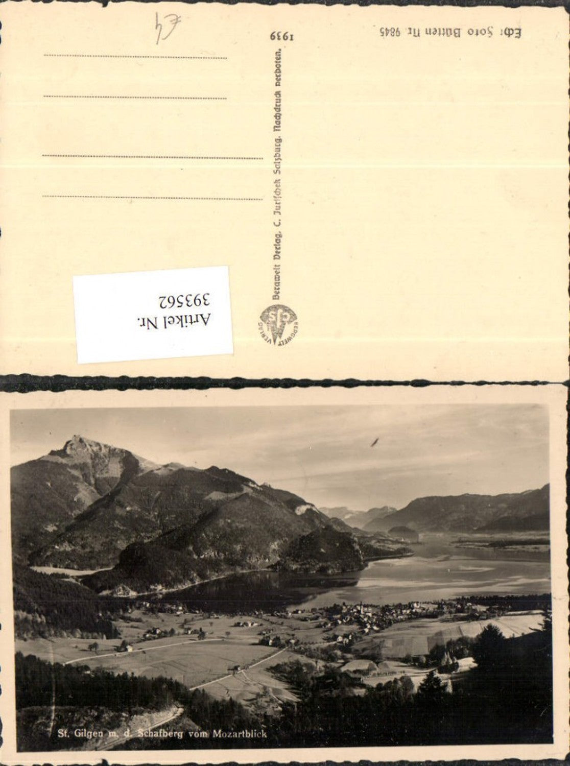 393562, St. Gilgen Totale md Schafberg from Mozartblick Mountain scenery
