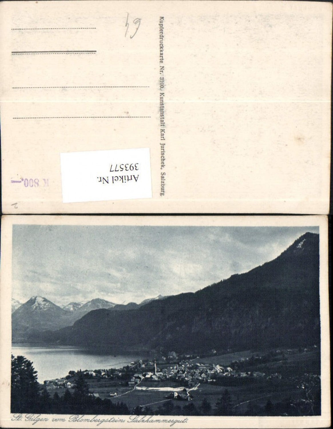 393577, St. Gilgen, overall view of the Blombergstein mountain scenery