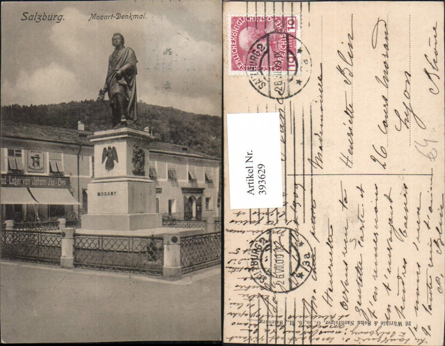 393629,Salzburg Mozart-Denkmal Statue
