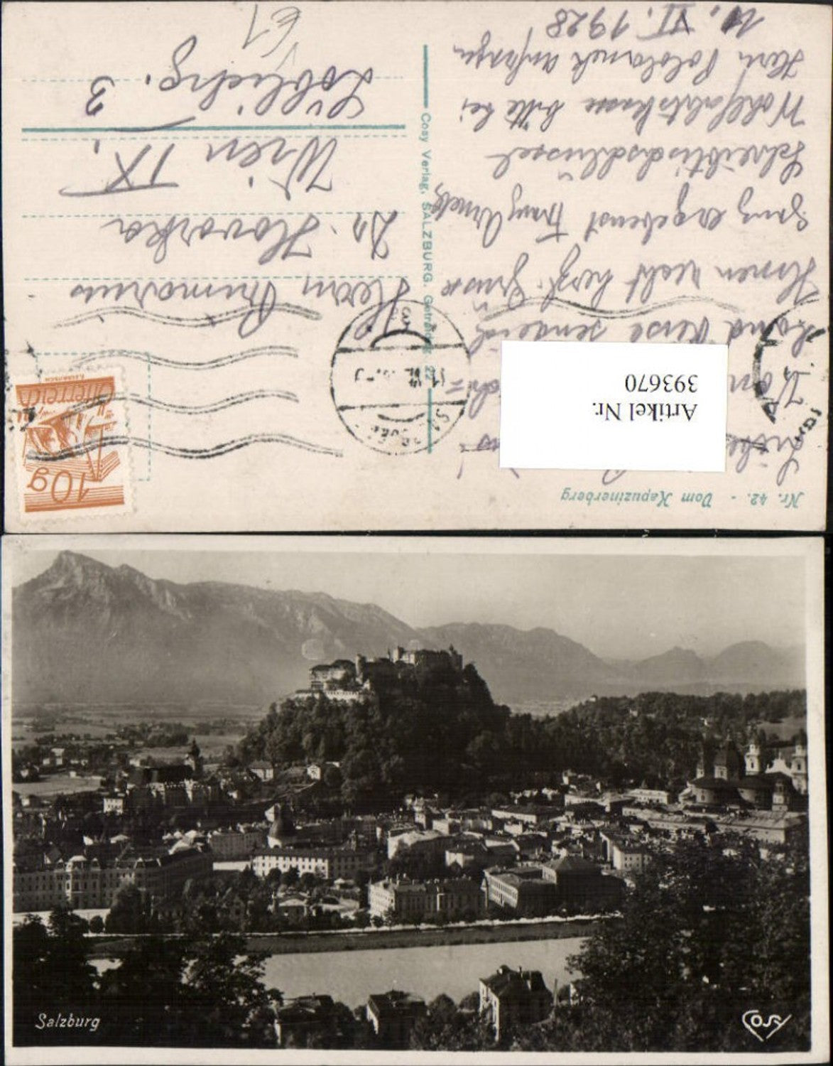393670,Salzburg Totale m. Festung vom Kapuzinerberg Bergkulisse pub Cosy