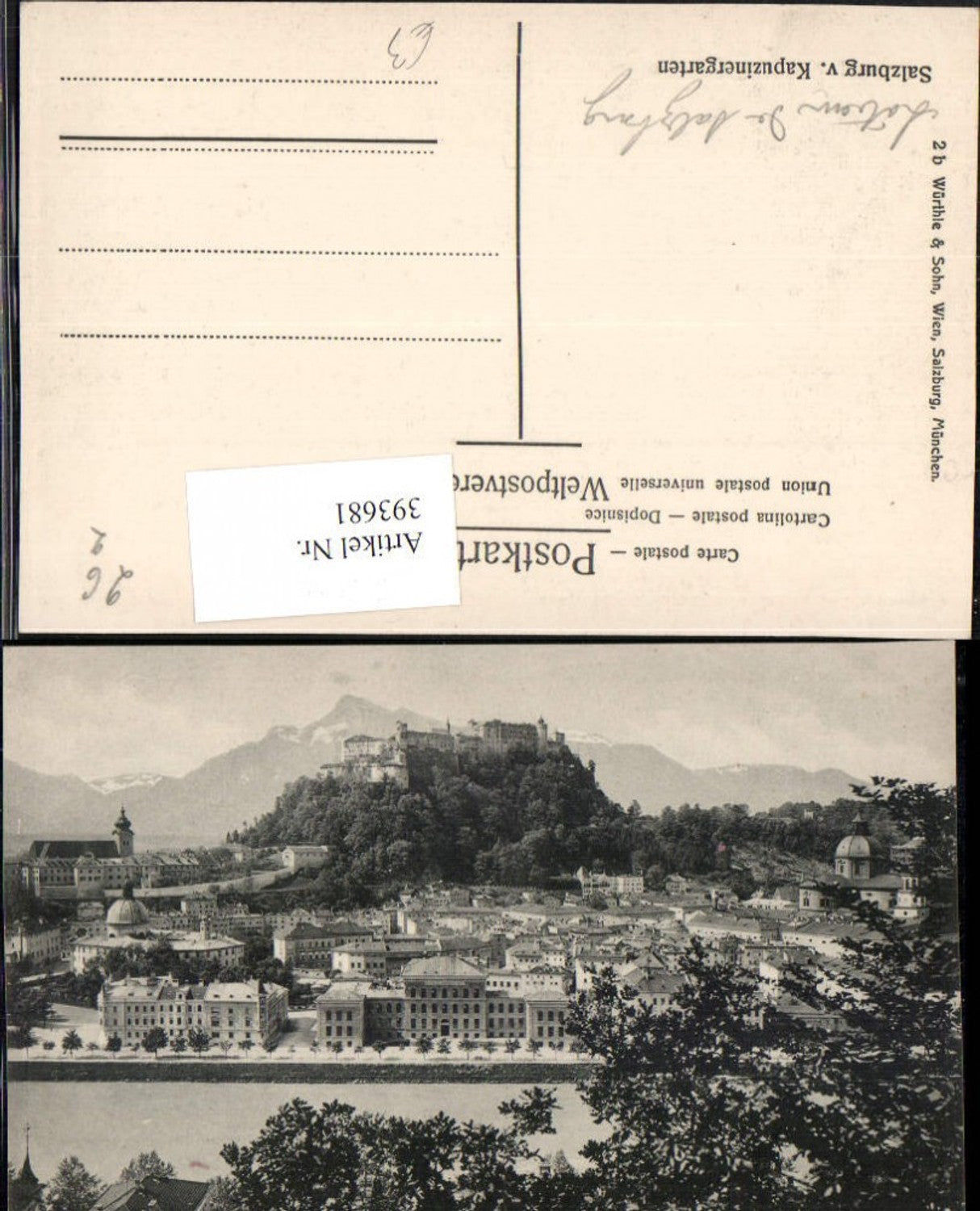 393681,Salzburg Teilansicht m. Festung Bergkulisse