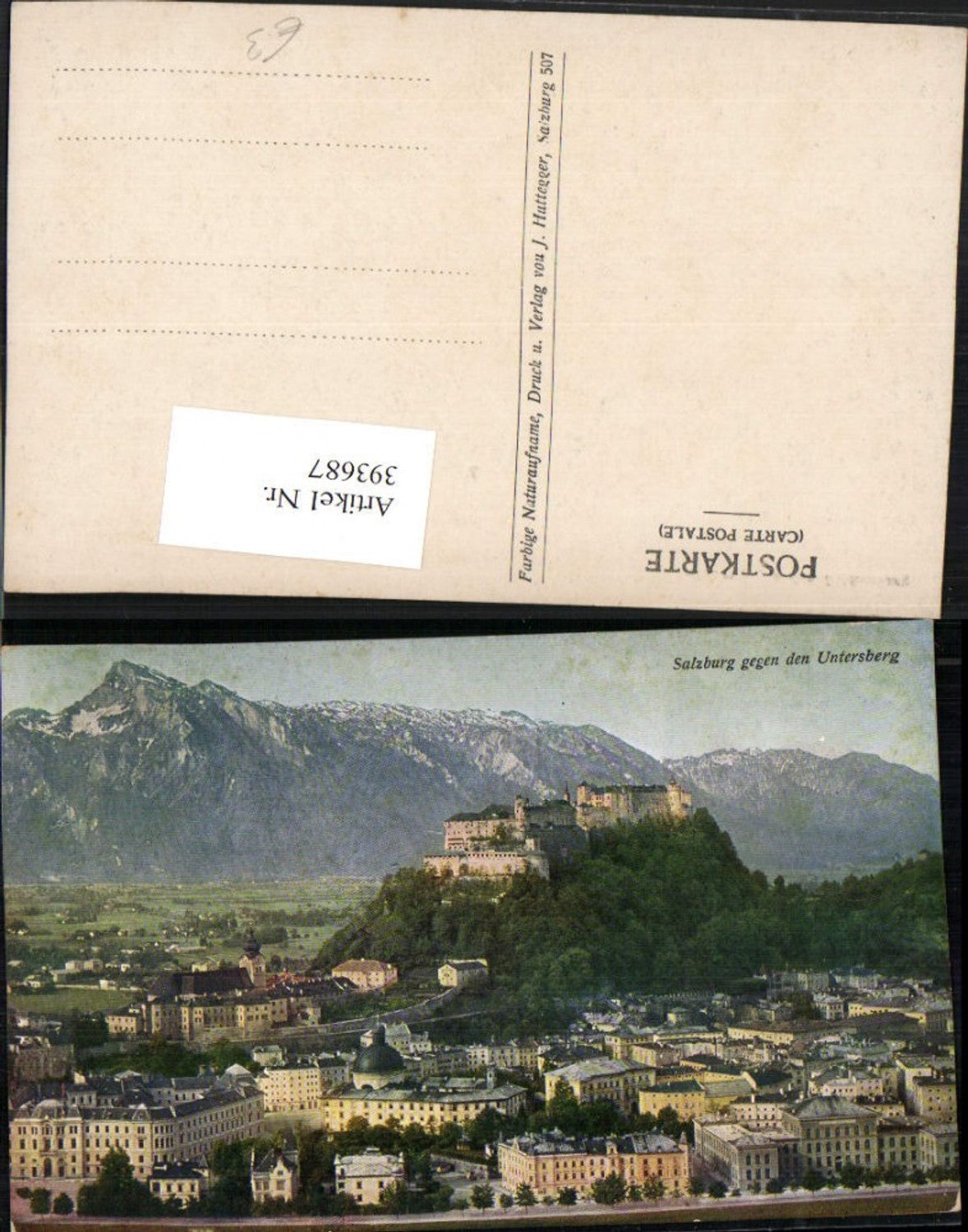 393687,Salzburg Teilansicht m. Festung geg. Untersberg Bergkulisse