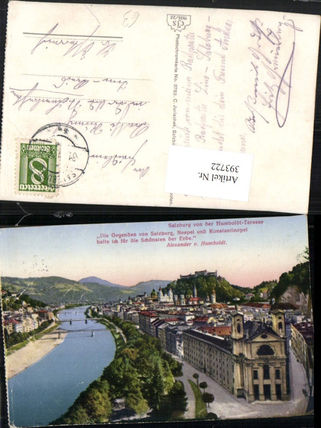 393722,Salzburg Totale m. Festung von d. Humboldt-Terrasse