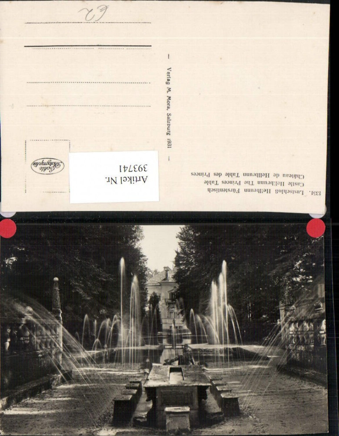 393741,Salzburg Schloss Hellbrunn Fürstentisch Wasserspiele