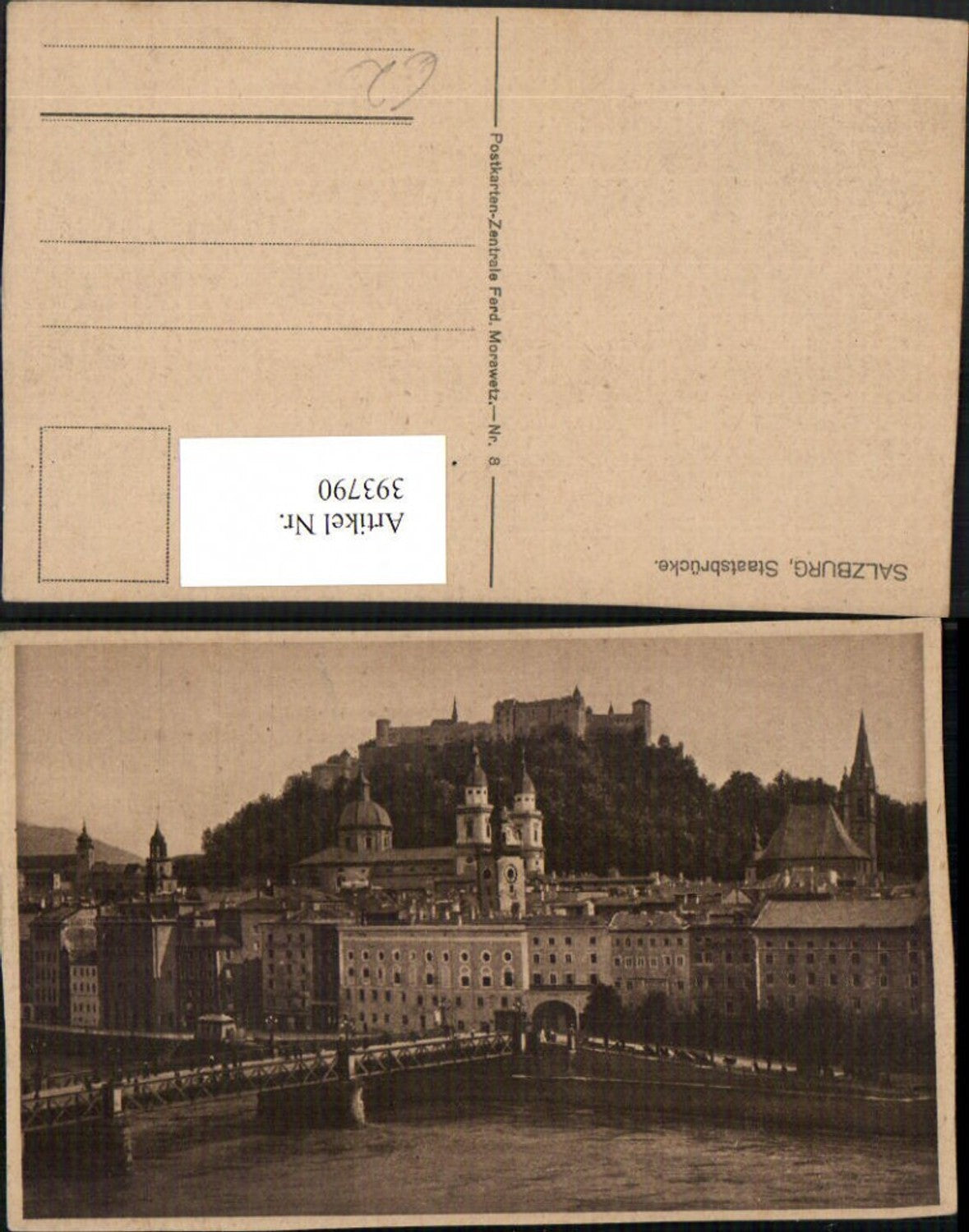 393790,Salzburg Teilansicht Staatsbrücke Brücke m. Festung