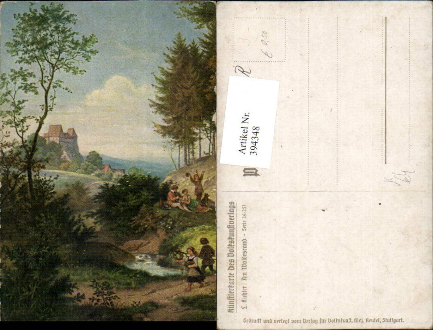 394348,Künstler AK L. Richter Am Waldesrand Landschaft Burg pub Volkskunstverlag 26/251