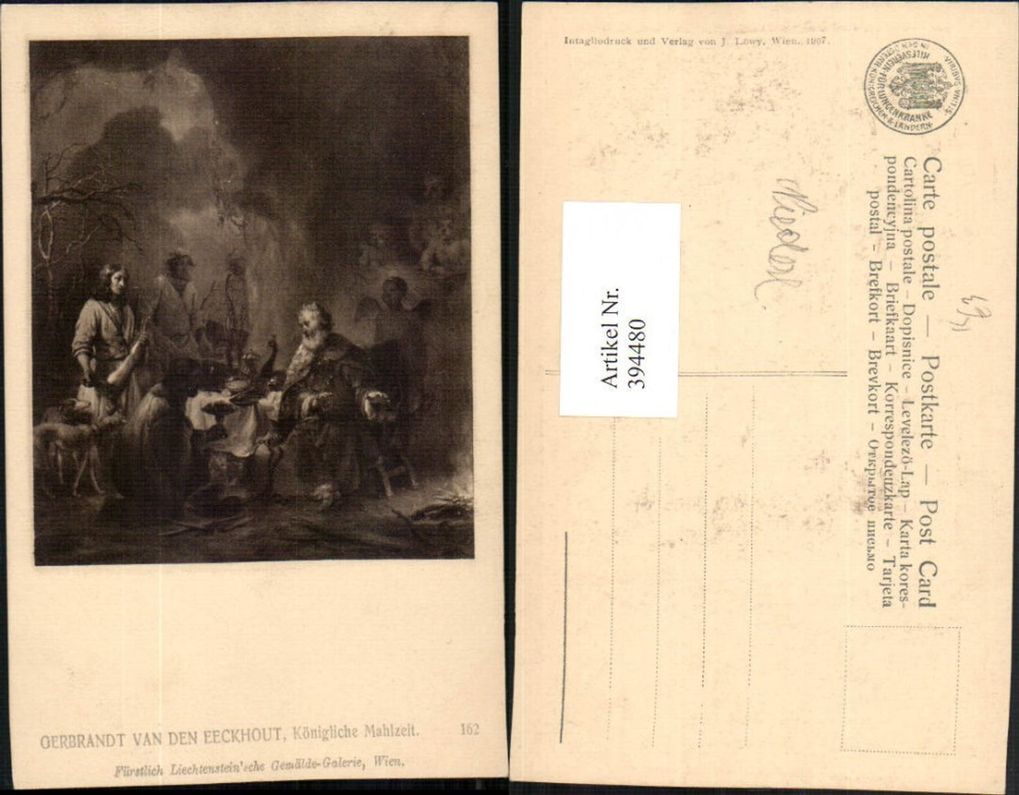 394480,Künstler AK Gerbrandt van denEeckhout Königliche Mahlzeit