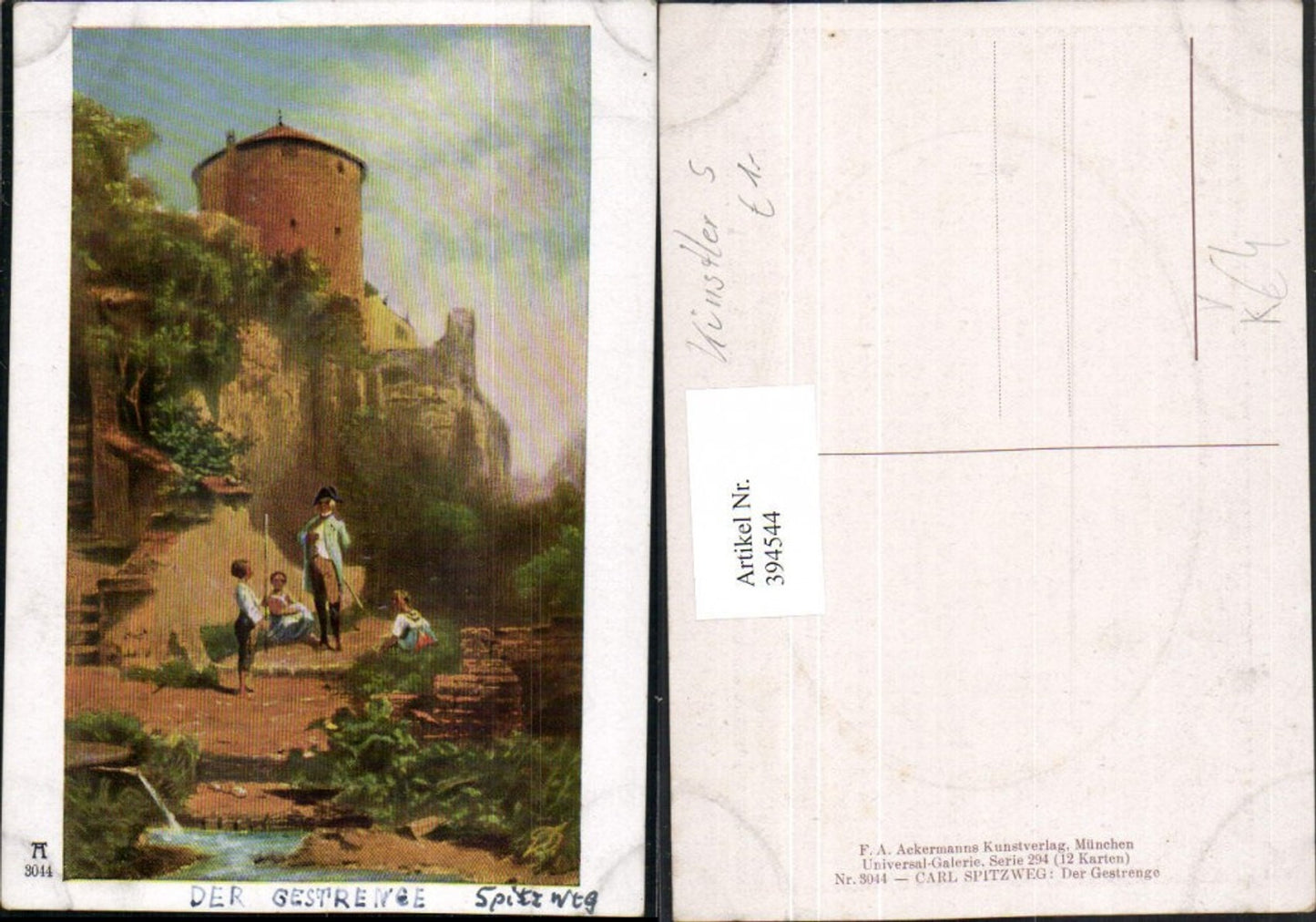 394544,Künstler AK Carl Spitzweg Der Gestrenge pub A. Ackermann 3044