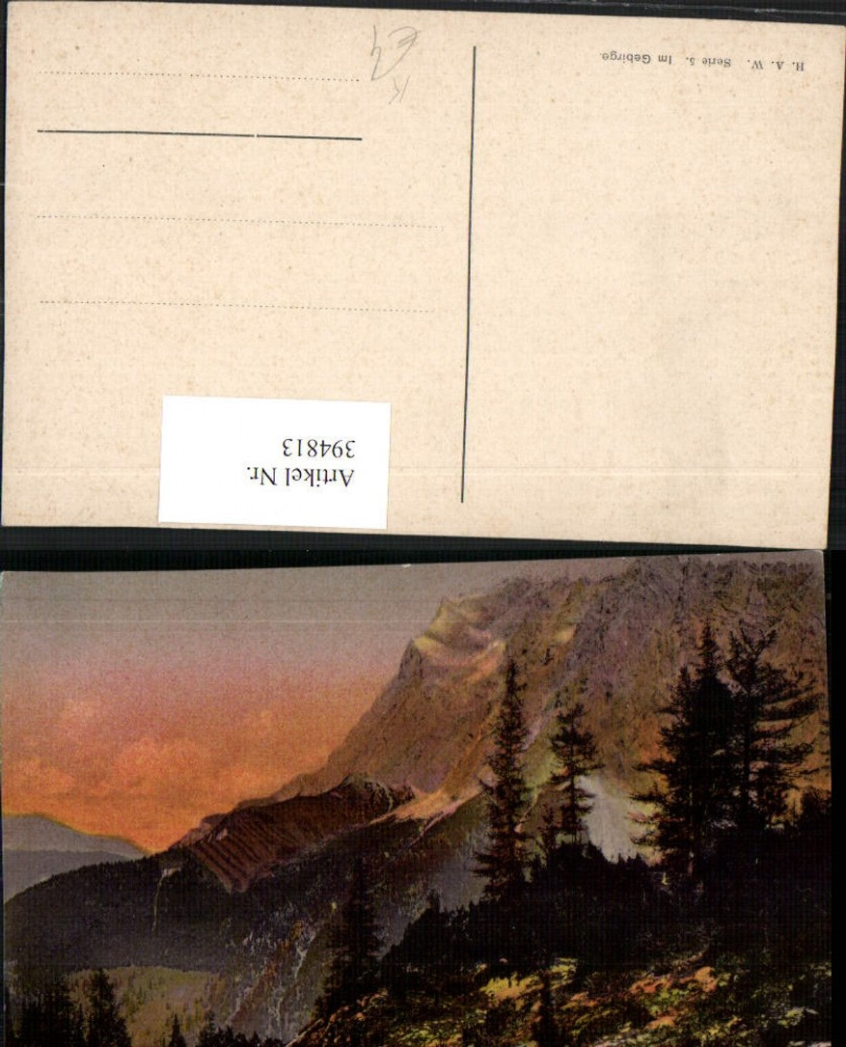 394813,Künstler AK Im Gebirge Landschaft Bergkulisse