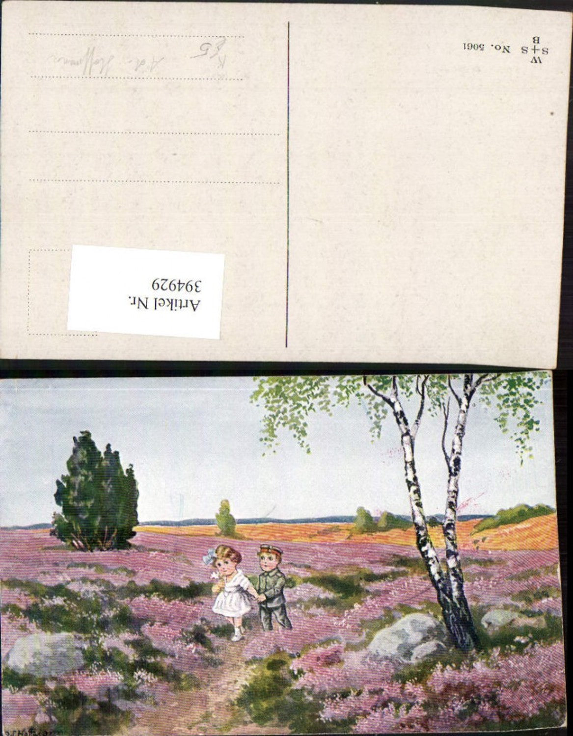 394929,Künstler AK Ad. Hoffmann Landschaft Kinder als Erwachsene Liebe Soldat