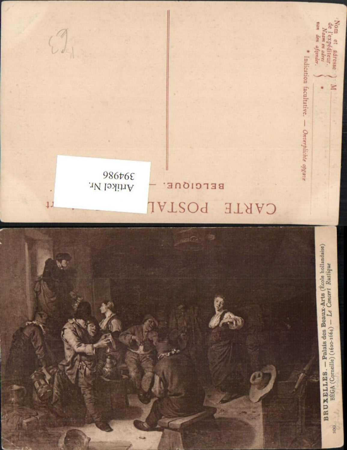 394986,Künstler AK Corneille Bega Le Concert Rustique Personen