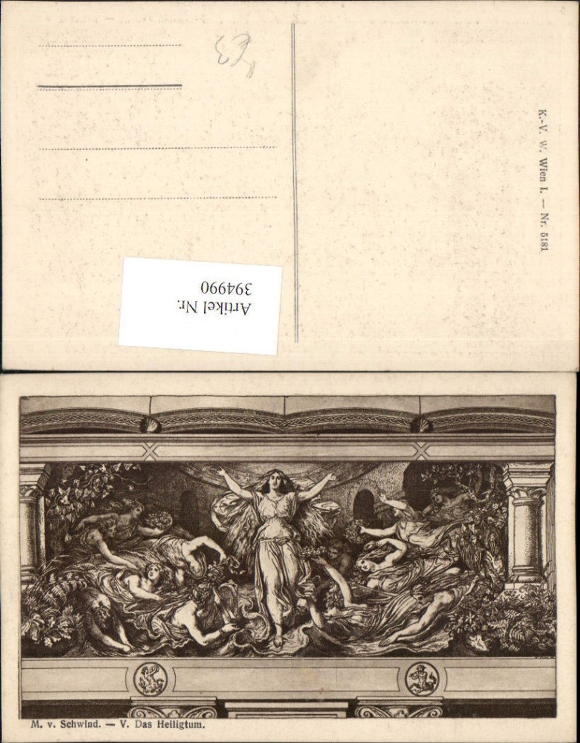 394990,Künstler AK M. v. Schwind Das Heiligtum Frauen