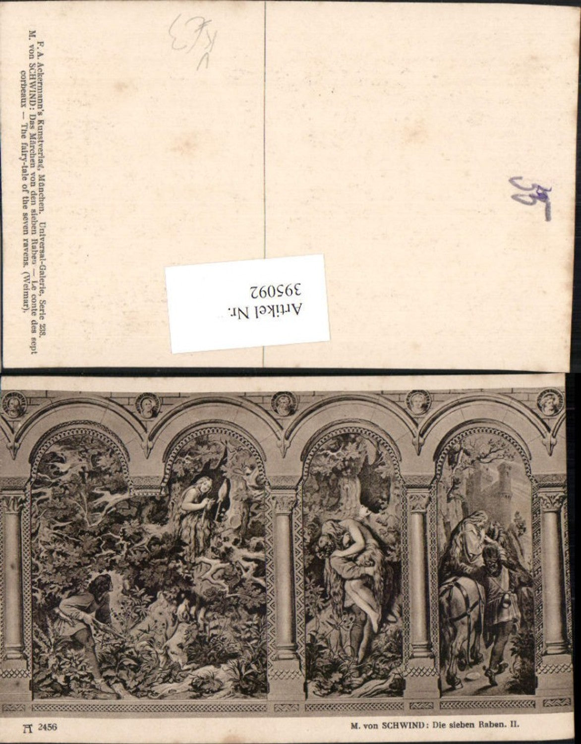 395092,Künstler AK M. v. Schwind Die sieben Raben Liebe pub A. Ackermann 2456