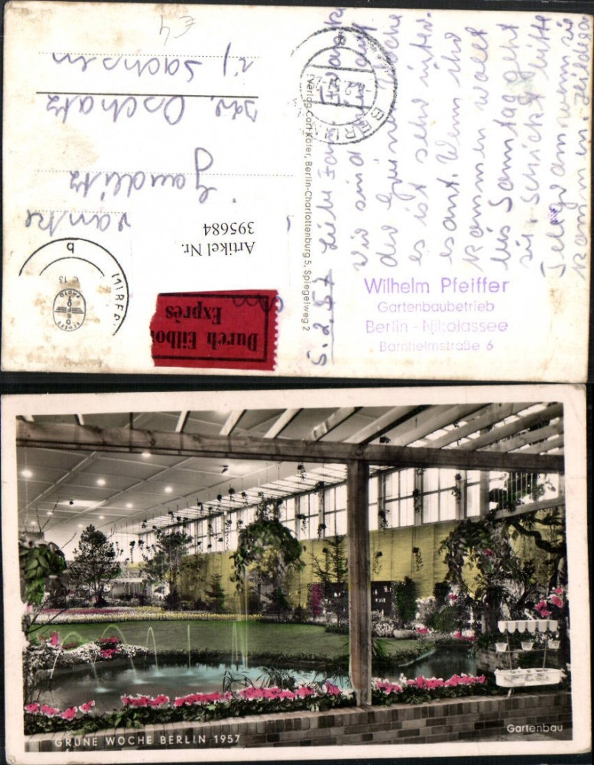 395684,Berlin Grüne Woche 1957 Gartenbau Garten