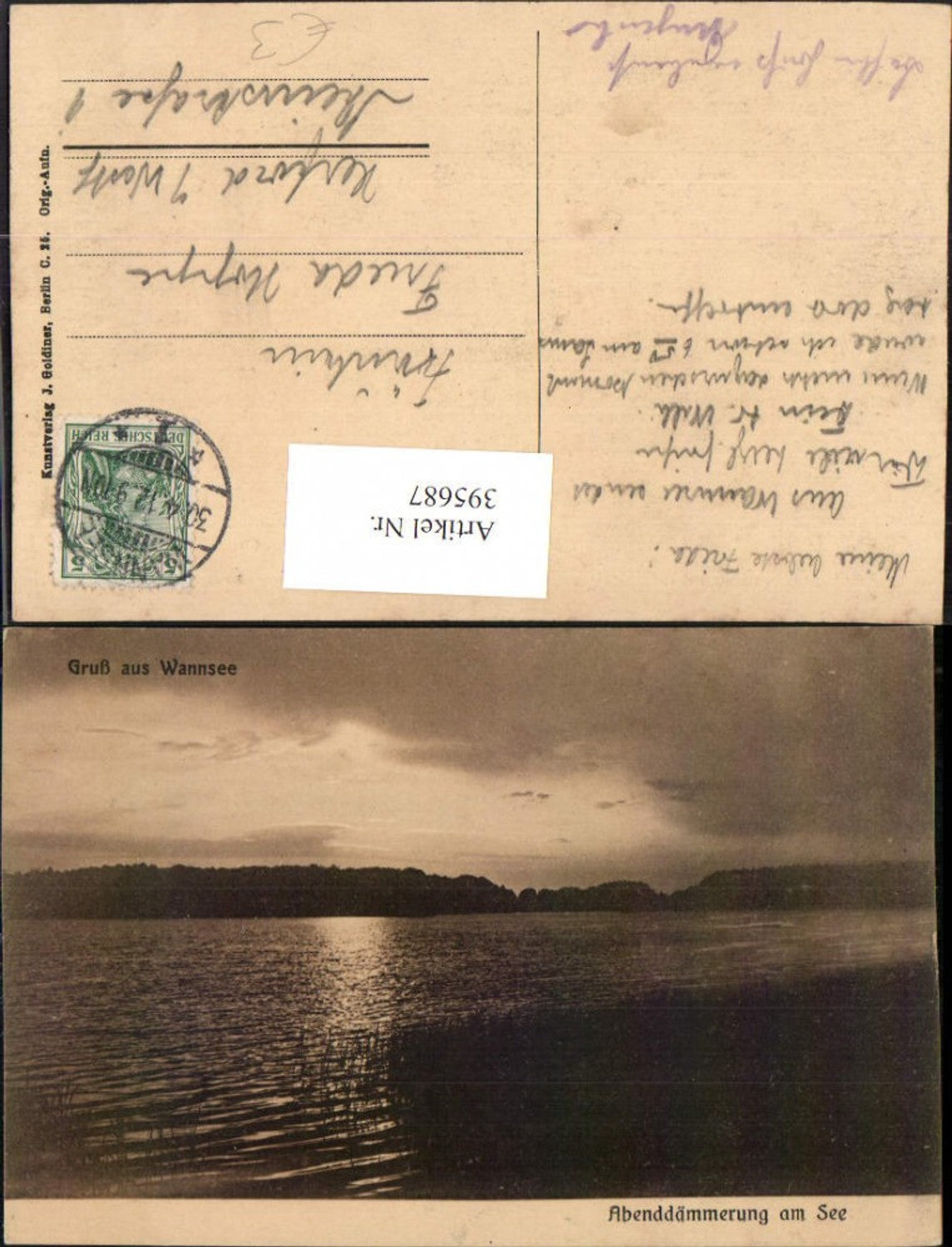 395687,Berlin Gruß aus Wannsee Abenddämmerung am See