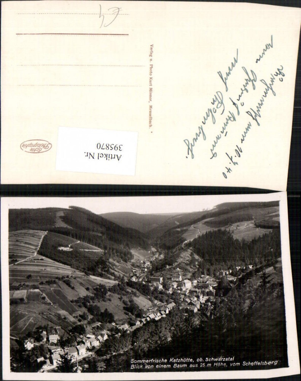 395870, Katzhütte in the Schwarzatal valley, view from the Scheffelsberg
