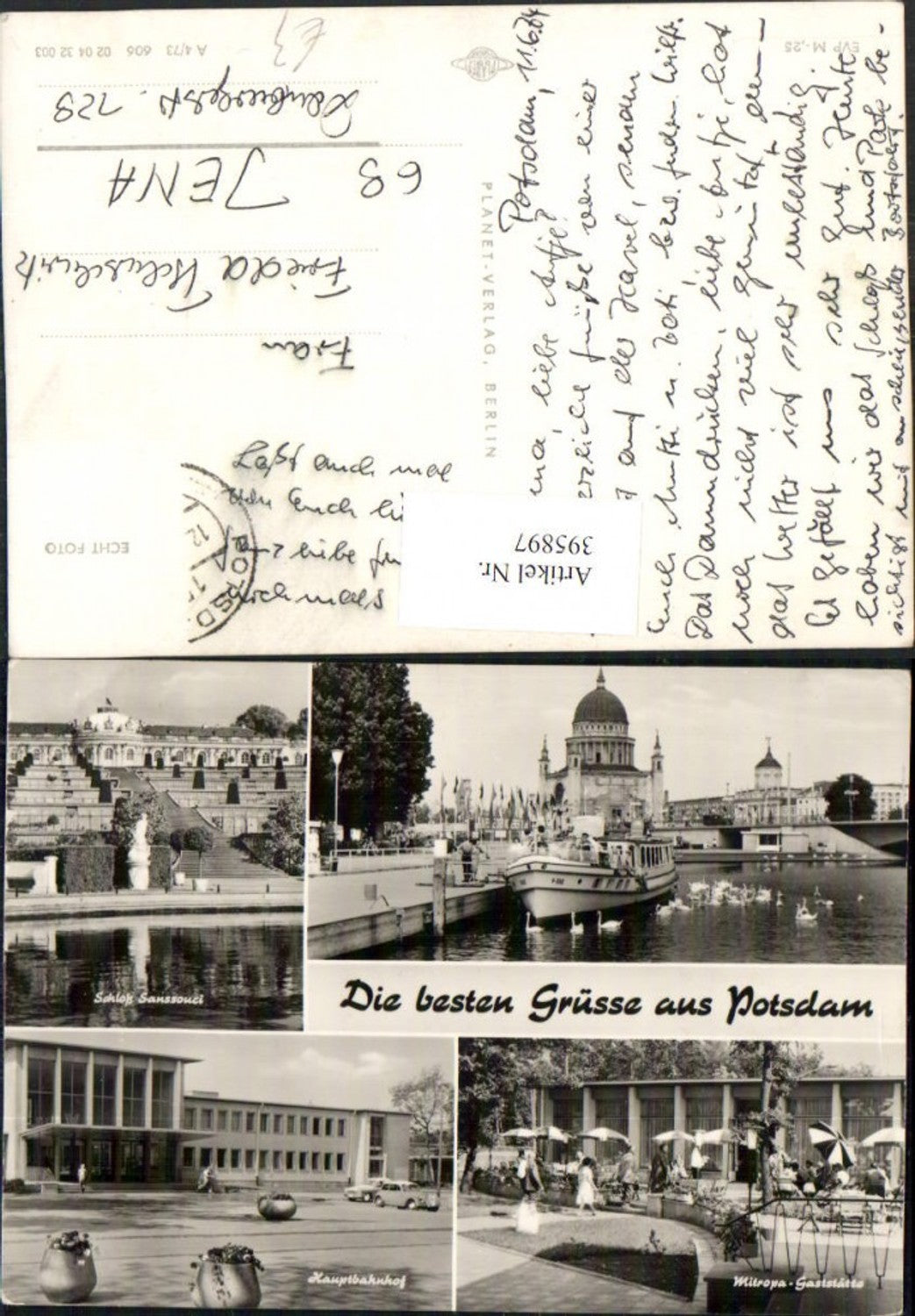 395897, Potsdam Sanssouci Palace Train Station Boat Landing Stage Multi-view Map