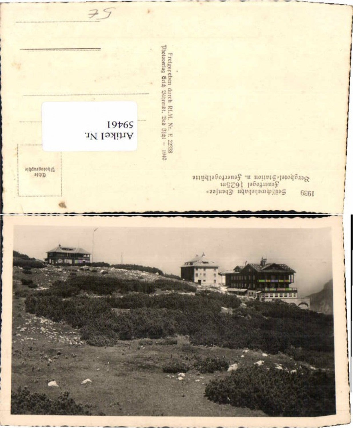59461, Feuerkogel Berghotel Ebensee 1940