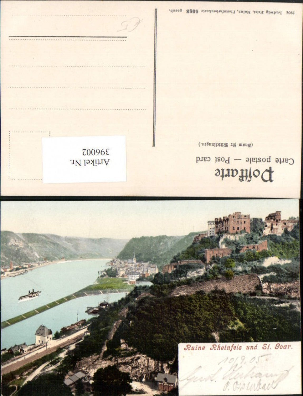 396002,Ruine Rheinfels u. St. Goar Totale