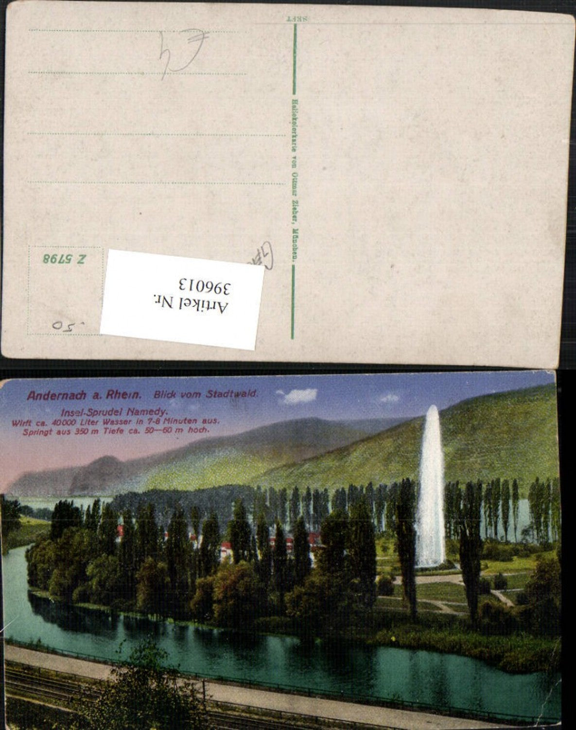 396013,Andernach am Rhein Blick vom Stadtwald Insel-Sprudel Namedy Fontäne