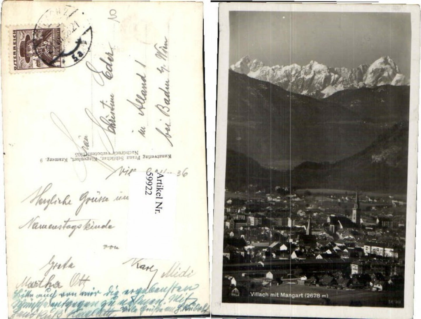 59922, Villach m. Mangart pub Schilcher