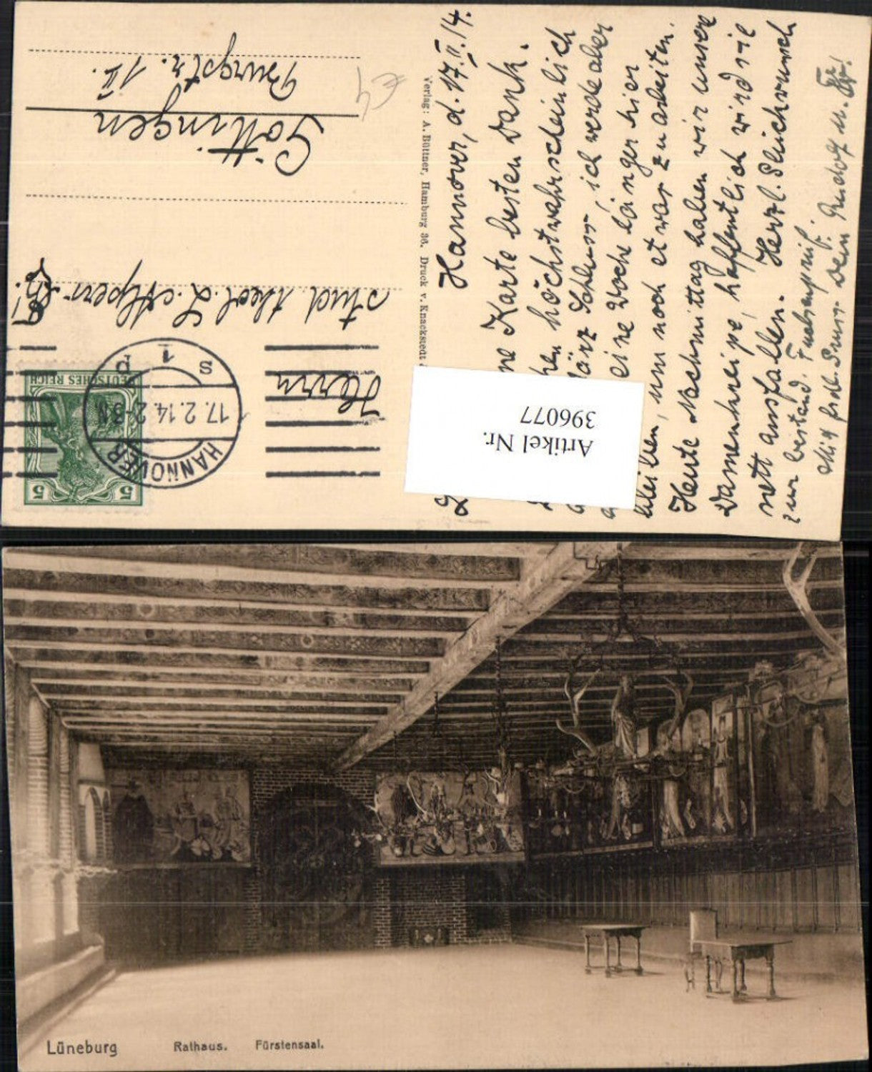 396077,Lüneburg Rathaus Fürstensaal Innenansicht