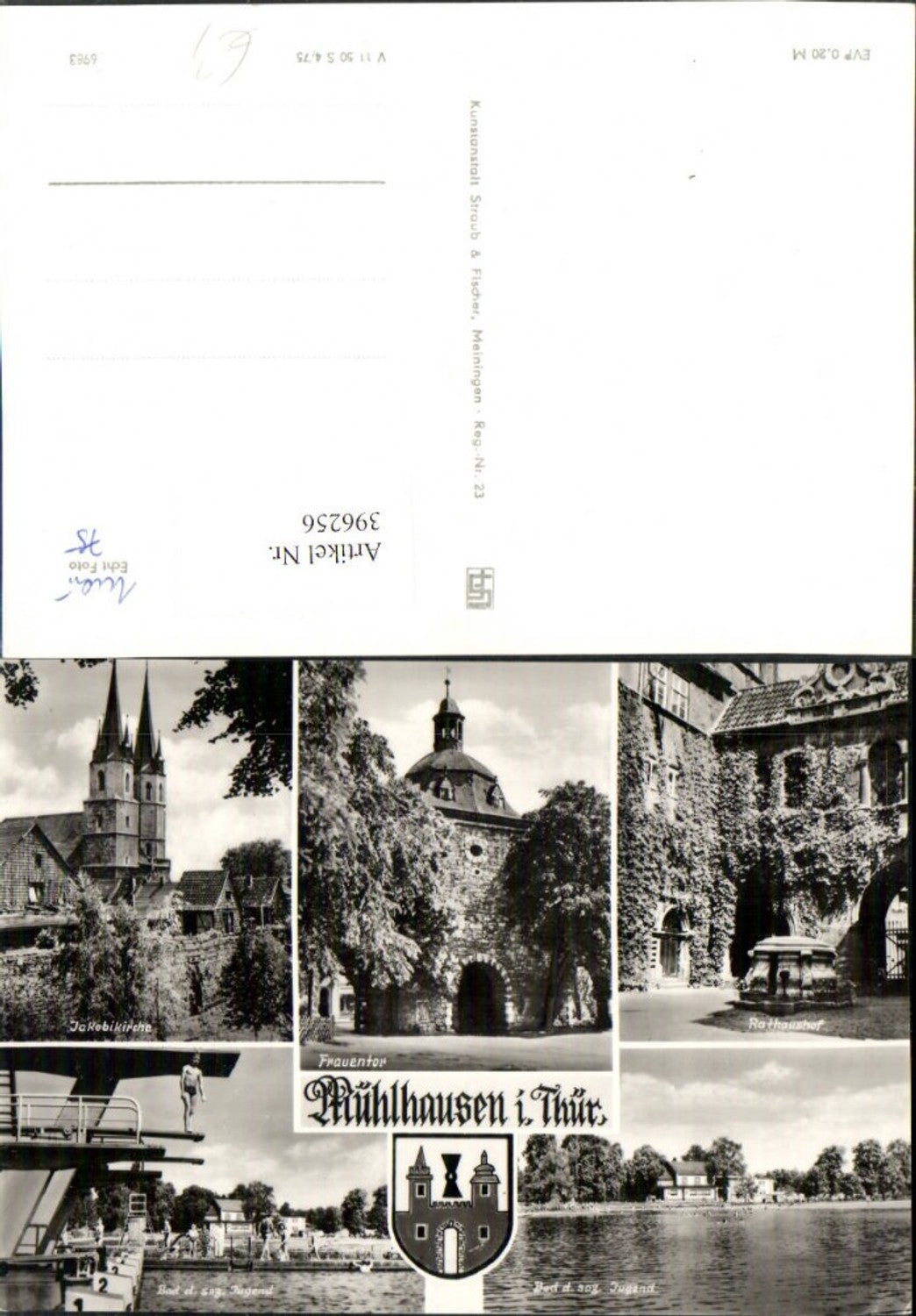 396256, Mühlhausen St. James' Church Women's Gate Town Hall Courtyard Outdoor Swimming Pool Multi-view map