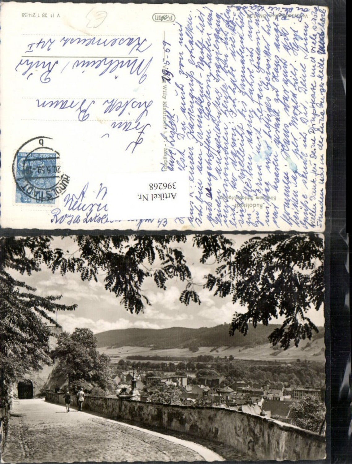 396268,Rudolstadt Teilansicht vom Schlossaufgang