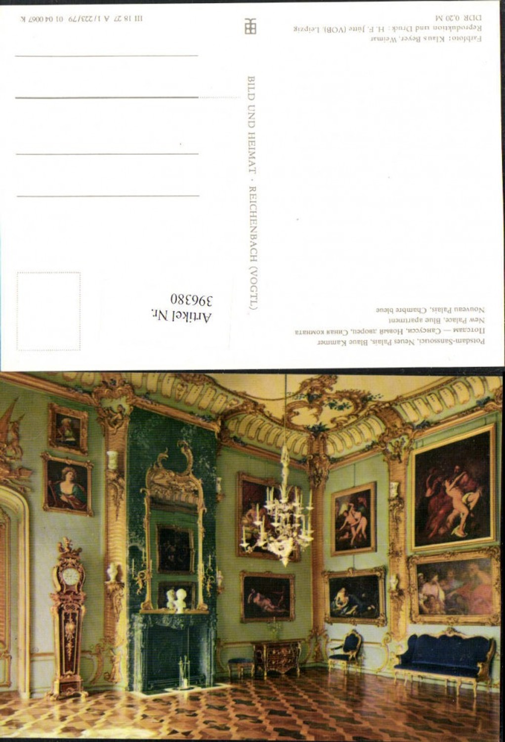 396380, Potsdam Sanssouci Palace Blue Chamber Interior view pub VEB