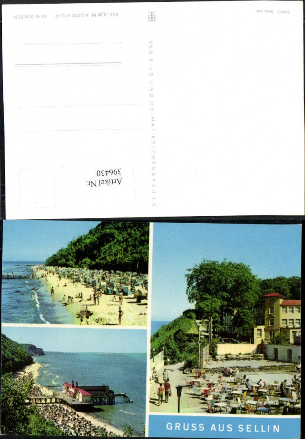 396430,Gruß aus Sellin Strand Strandleben Seebrücke Mehrbildkarte pub VEB