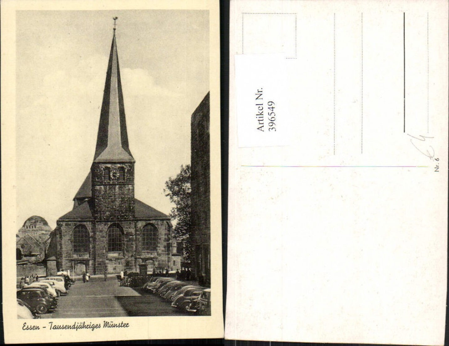 396549,Essen Tausendjähriges Münster Kirche Oldtimer