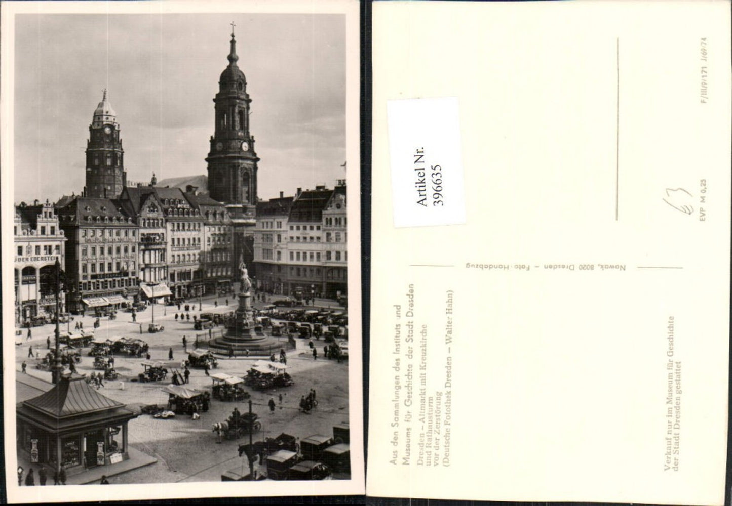396635,Dresden Altmarkt m. Kreuzkirche u. Rathausturm