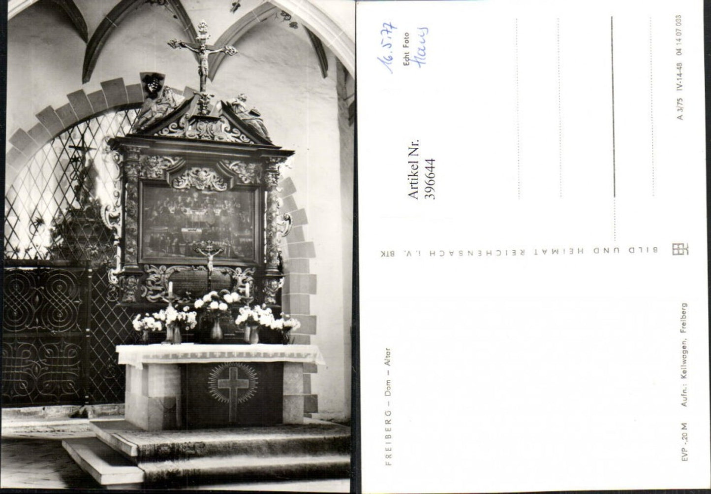 396644,Freiberg Dom Kirche Innenansicht Altar pub VEB