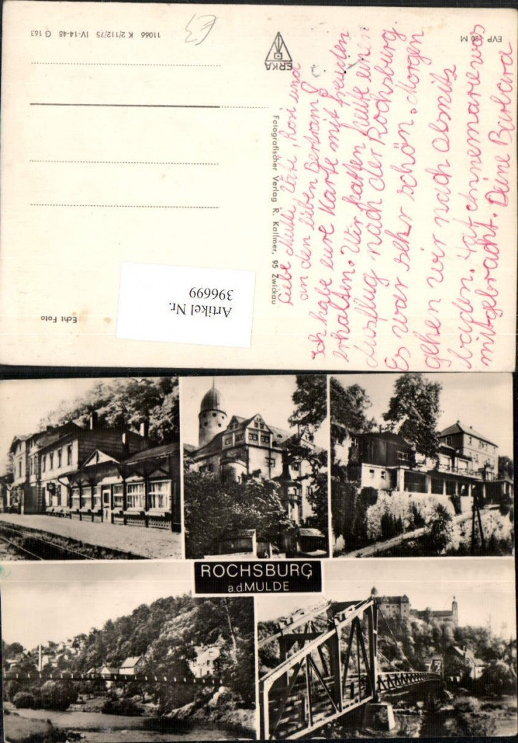396699,Rochsburg an d. Mulde Bahnhof Brücke Schloss Mehrbildkarte