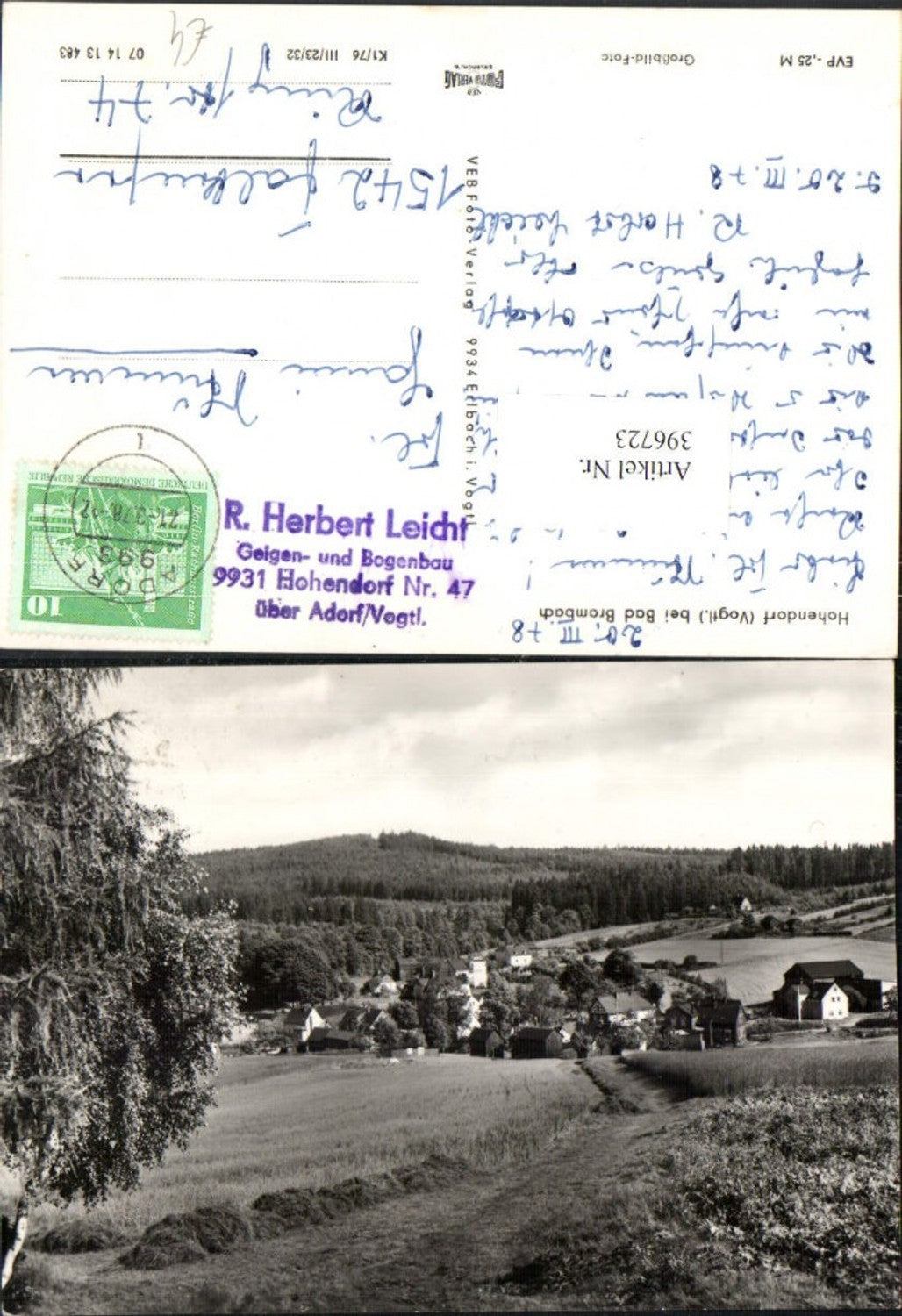 396723,Hohendorf im Vogtland b. Bad Brambach Totale