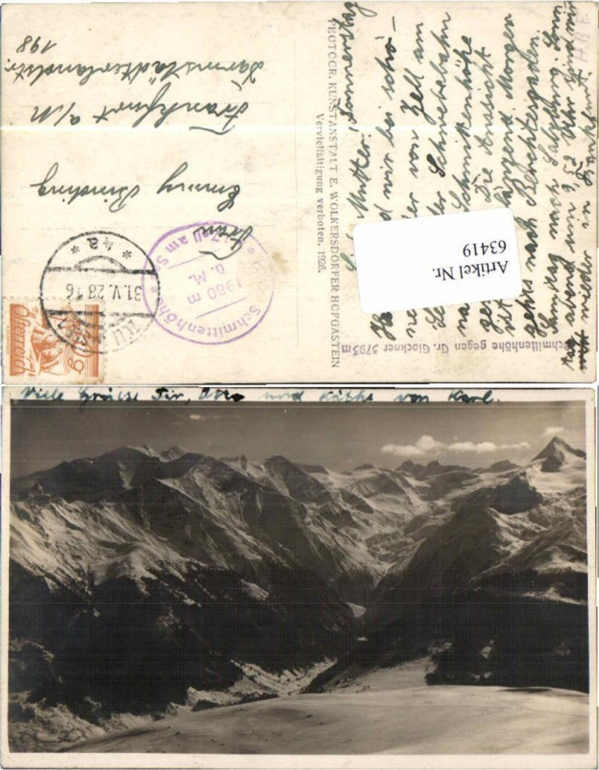 63419,Schmittenhöhe bei Zell am See 1928