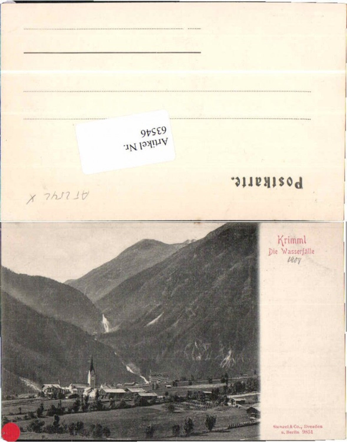 63546,Krimml Wasserfälle um 1900