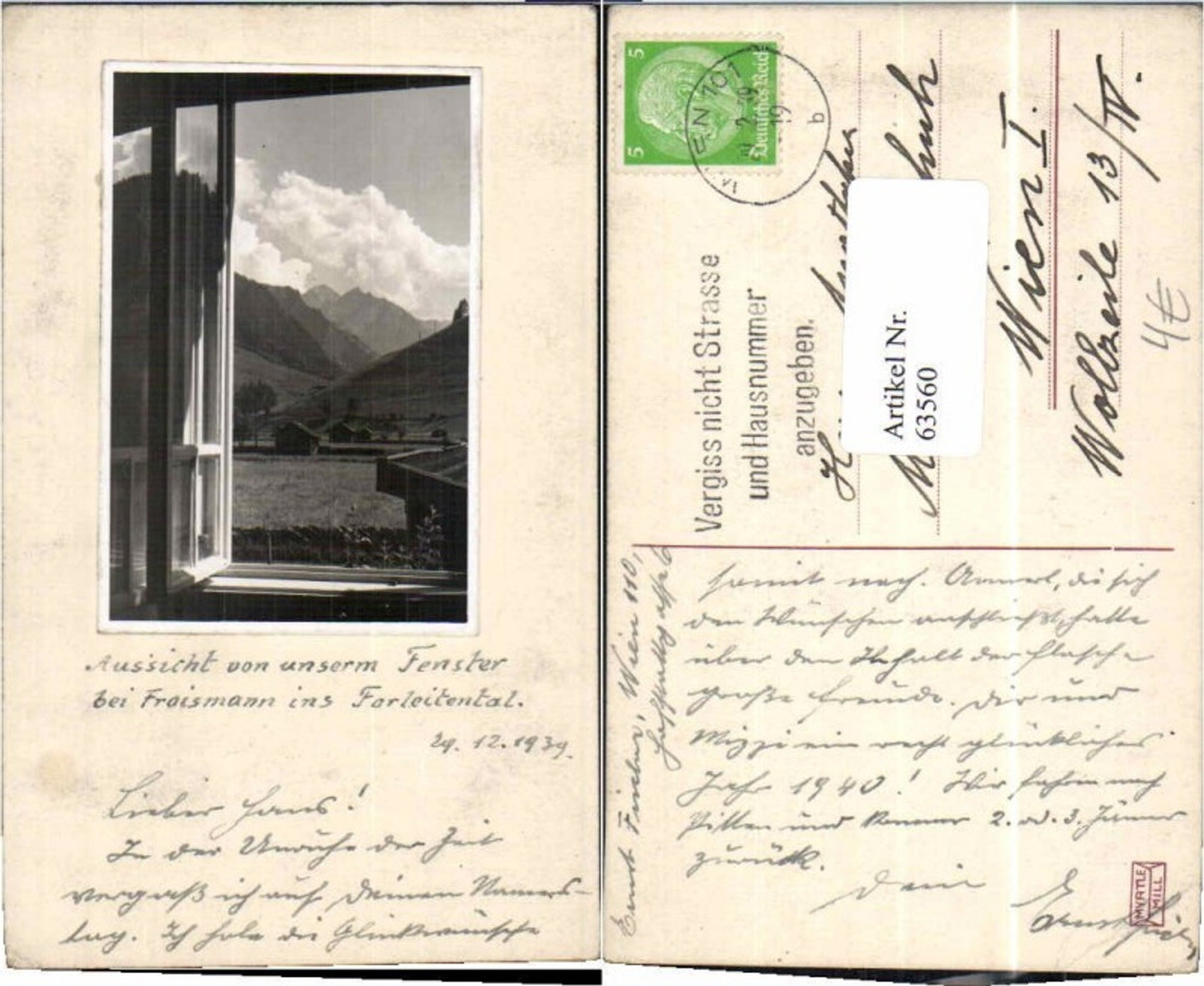 63560,Ferleiten Gasthaus Pension Fraismann Fensteraussicht