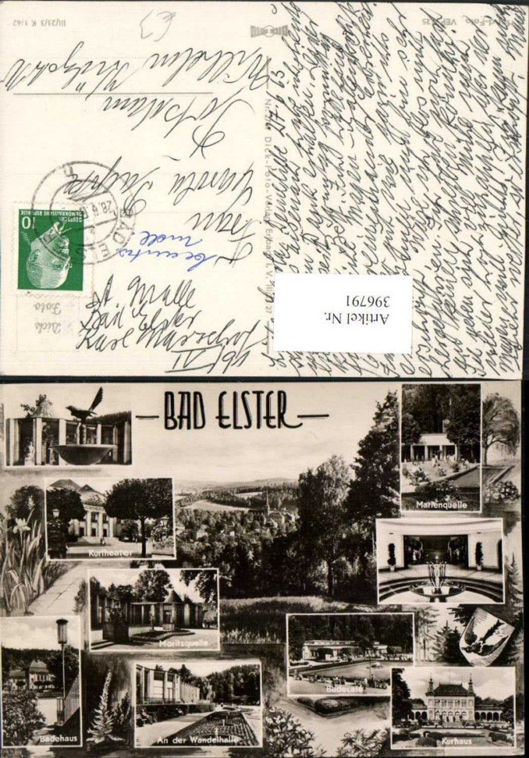 396791,Bad Elster Totale Kurhaus Badehaus Kurtheater Mehrbildkarte