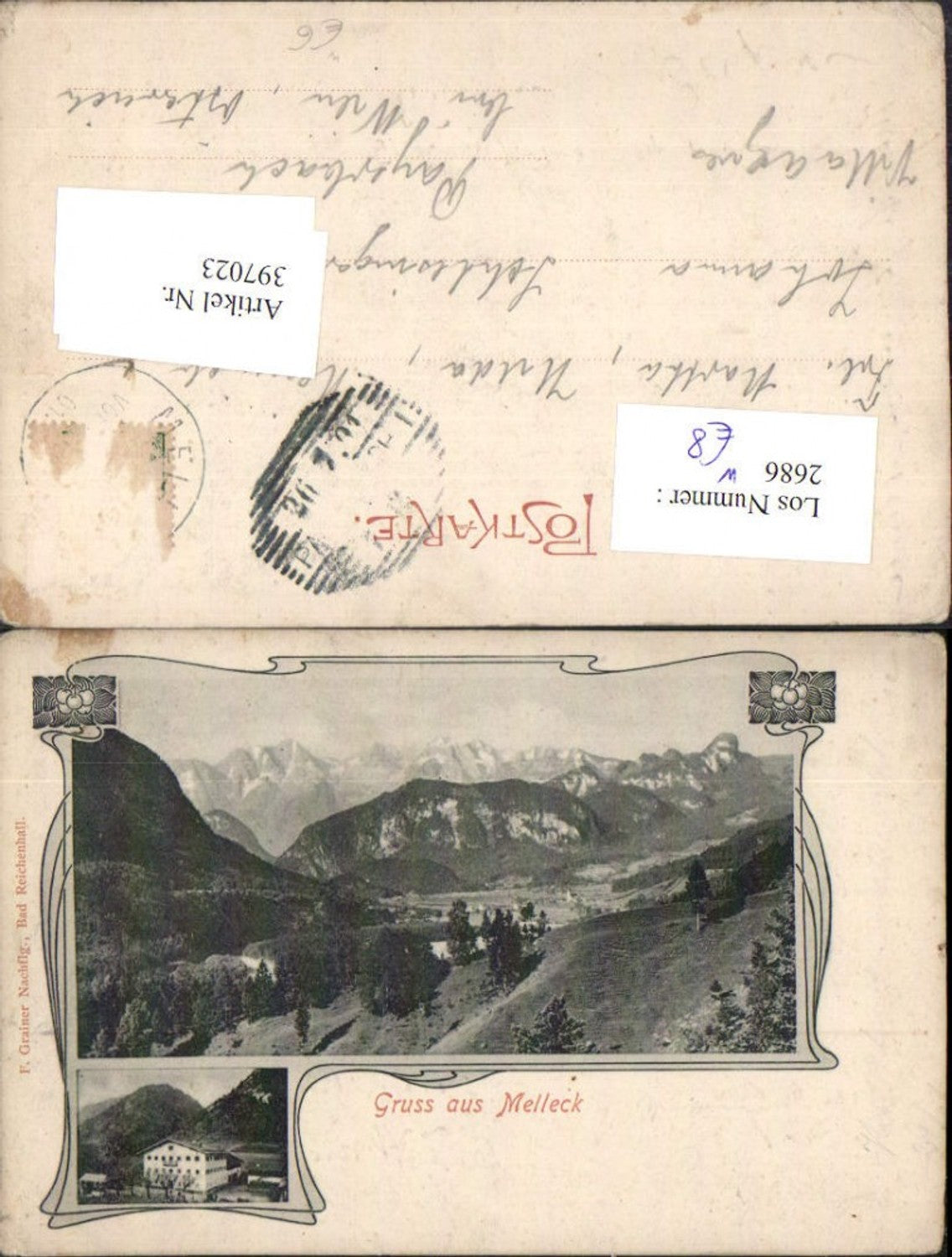 397023,Gruß aus Melleck b. Schneizlreuth Bergkulisse Mehrbildkarte