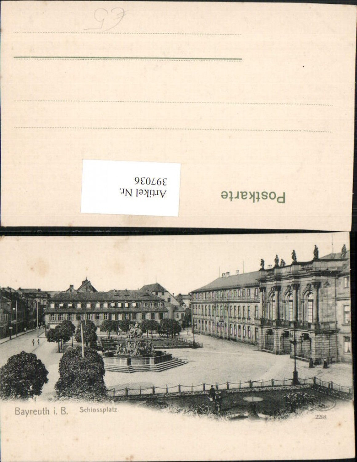 397036,Bayreuth Schlossplatz Schloss Brunnen