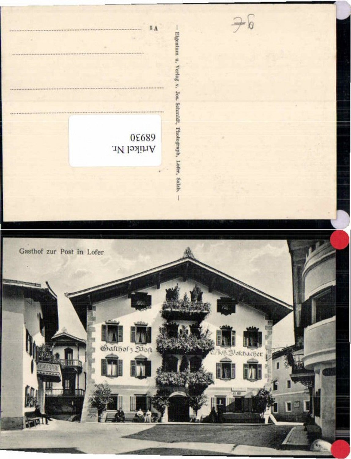 68930,Gasthaus zur Post in Lofer Strassenansicht